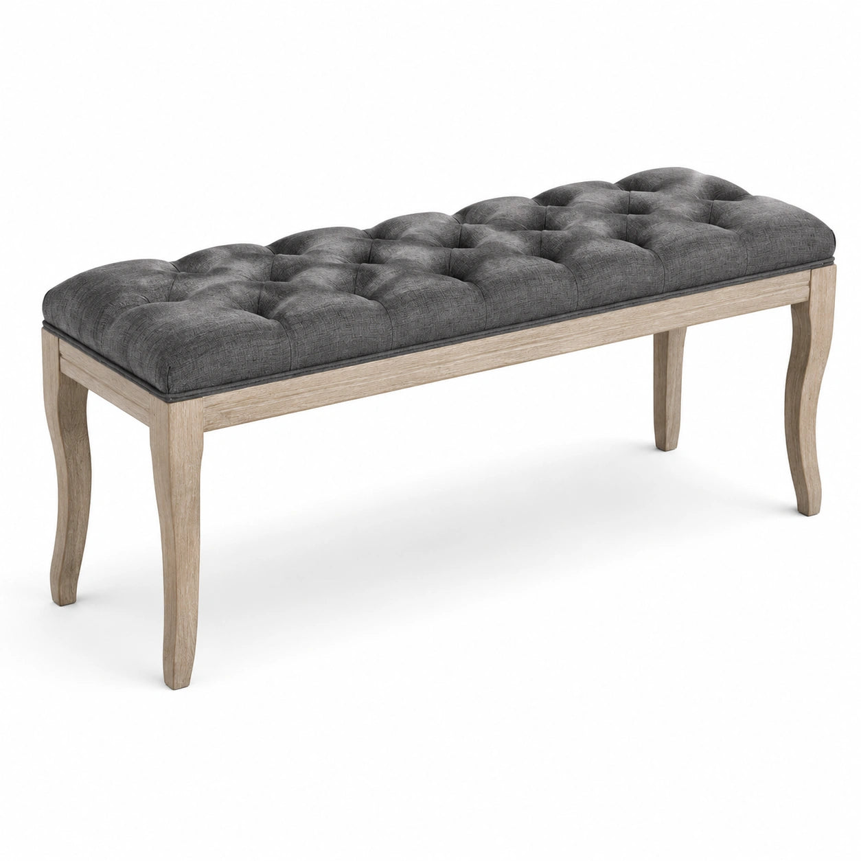 banc-capitonne-en-lin-gris-110-cm-avec-pieds-en-bois-sculpte-ffubjb7352yd