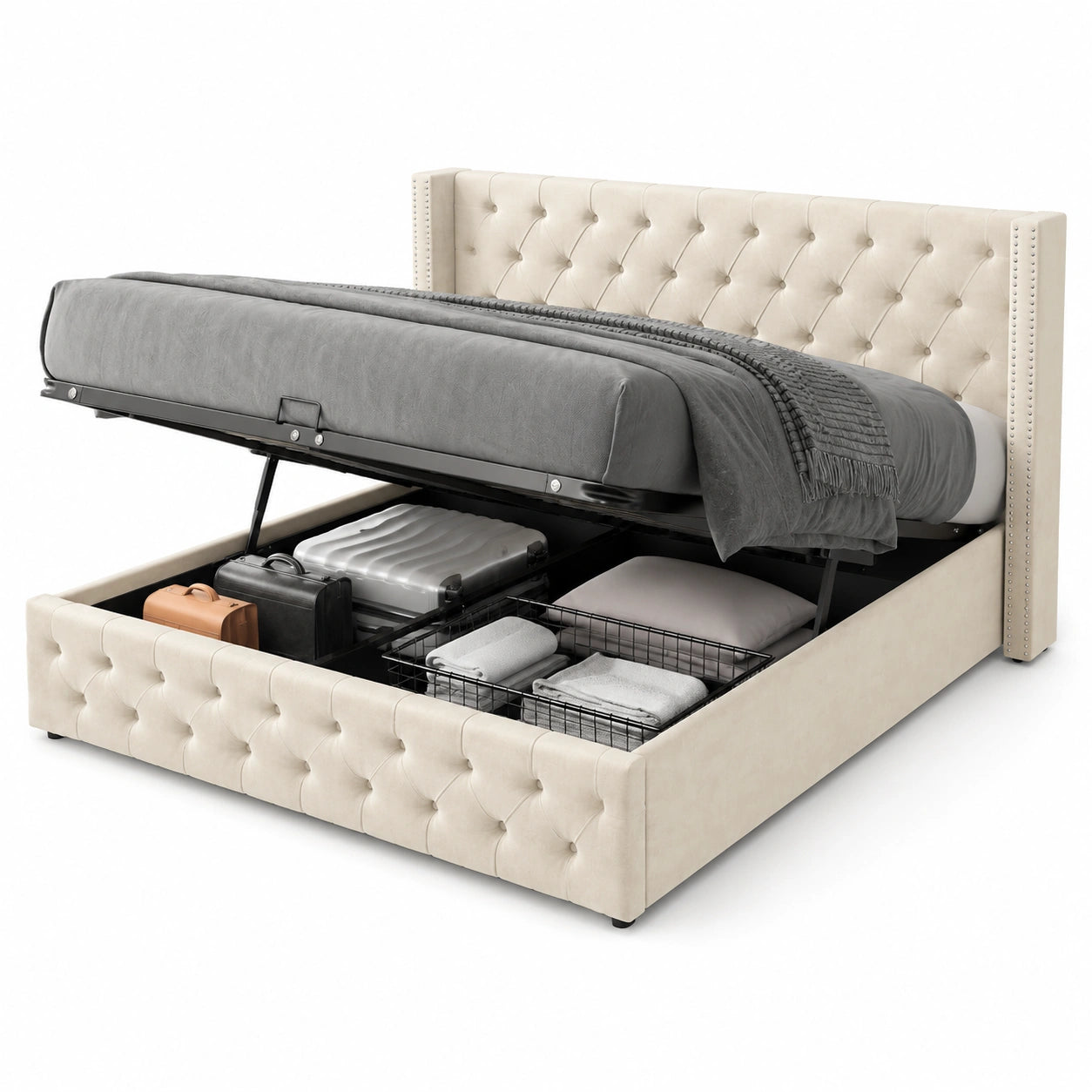 lit-double-a-lattes-avec-rangement-integre-et-tete-de-lit-hydraulique-140-x-200-cm-flanelle-beige-blwwgo7299ch